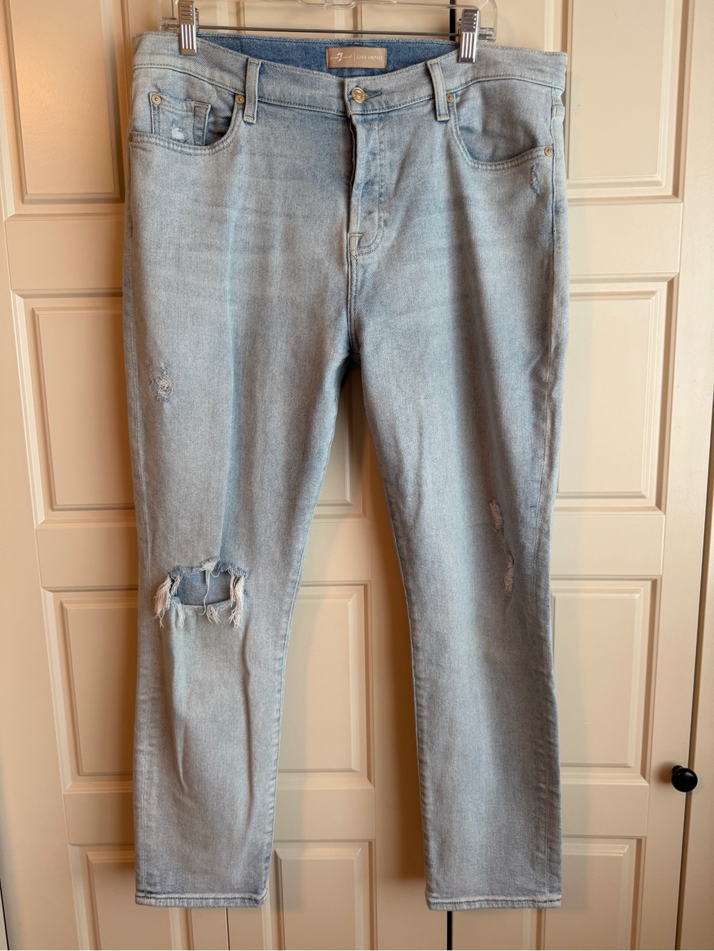 7 For all Mankind Josefina Distressed Jeans - Light Blue 32